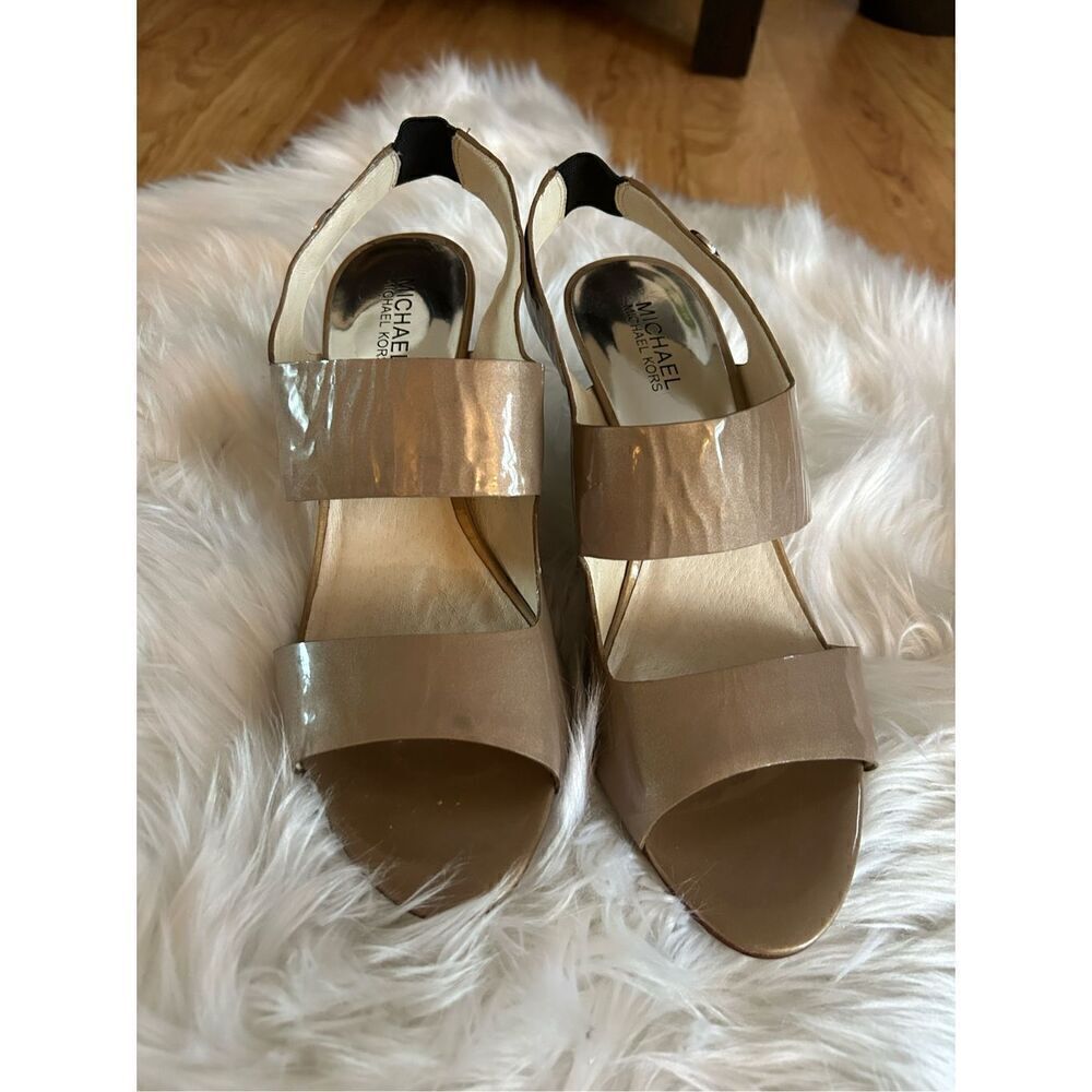 Michael Kors nude heels size 11M with stretchy back part  3.5 inch heel